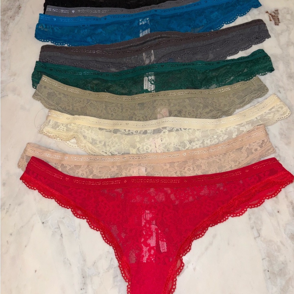 Victoria's Secret Lace Thongs - 9 pairs.
